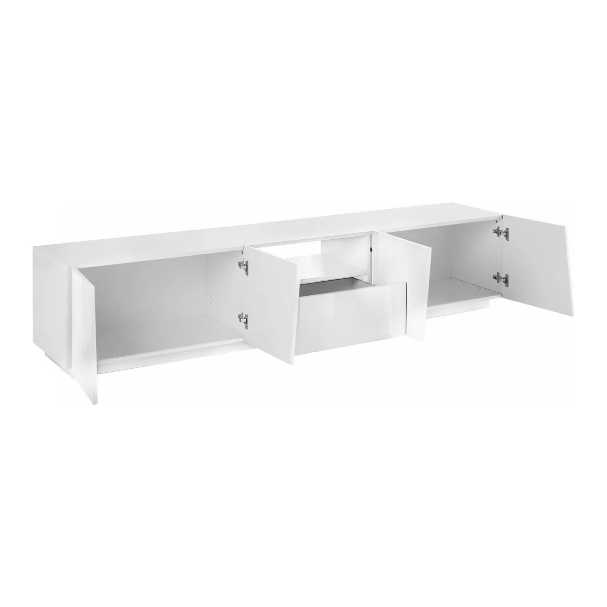 Mobili Porta Tv|Salotto > Dmora Base TV 220x43x46h cm in legno - Azzurras Bianco Lucido