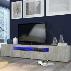 Base TV cemento 200x40x37h cm 3 ante - Amore