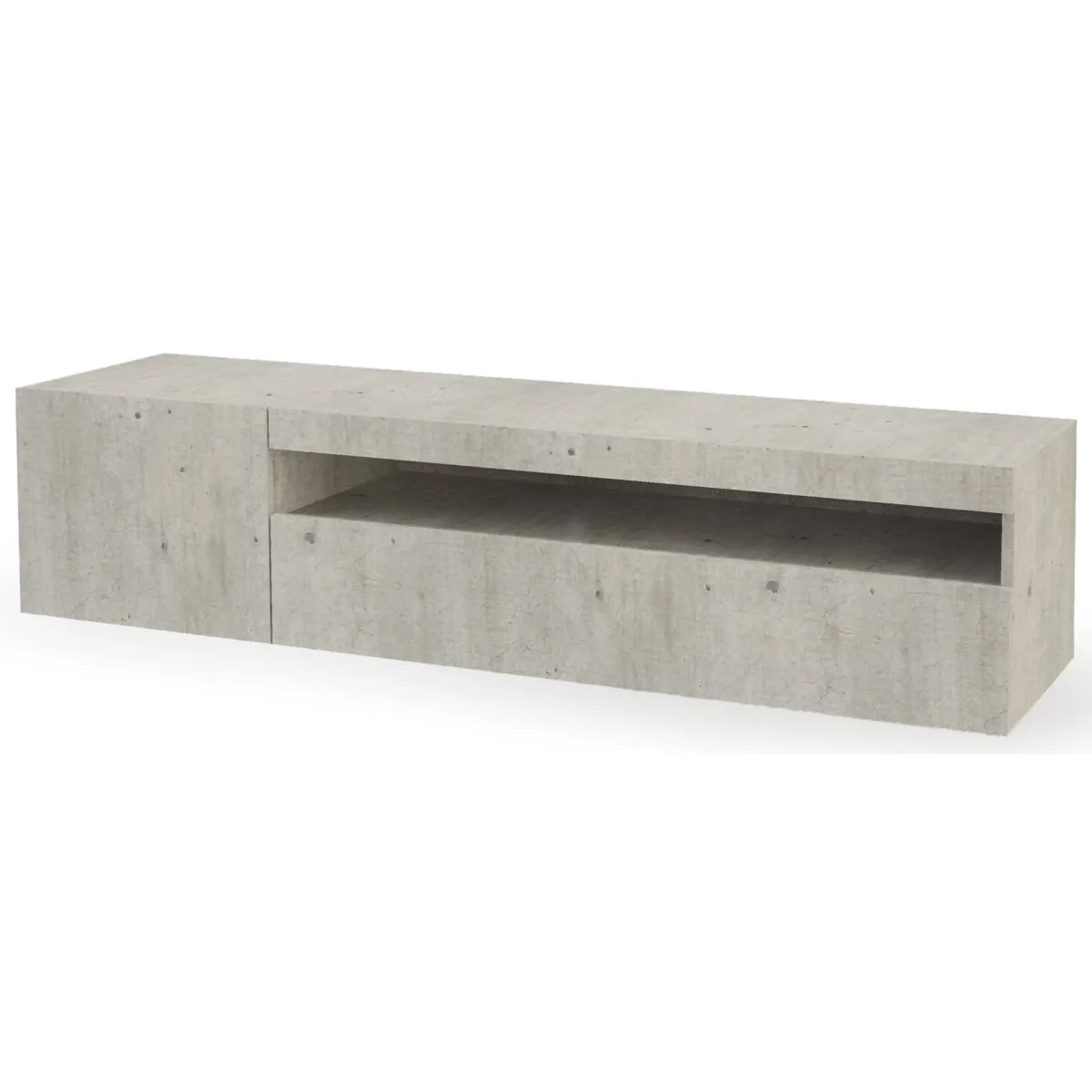 Mobili Porta Tv|Salotto > Dmora Base TV cemento 150x40x37h cm 2 ante - Ardy Grigio Cemento