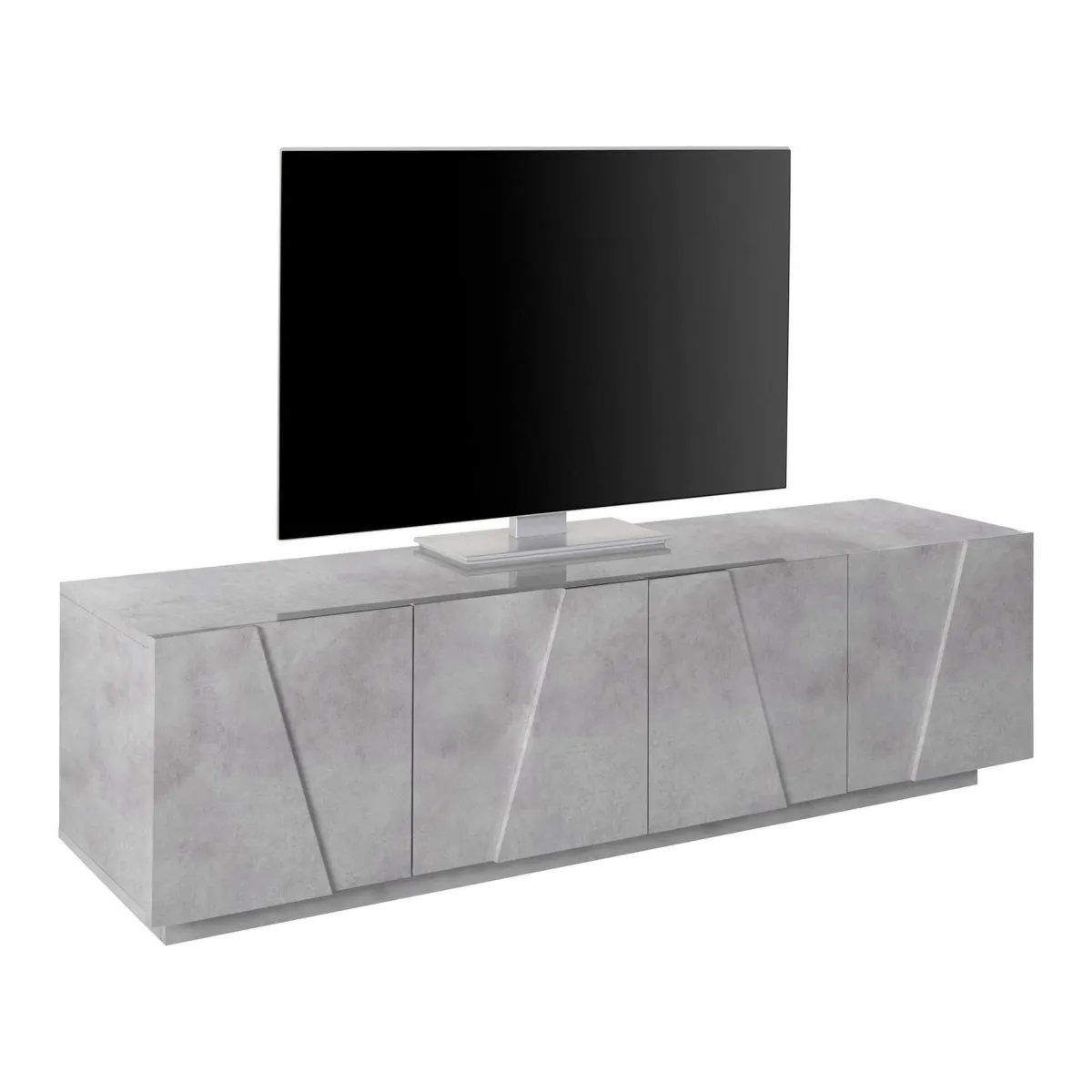 Mobili Porta Tv|Salotto > Dmora Base TV cemento 162x44x46h cm 4 ante e 1 cassetto - Acix Grigio Cemento