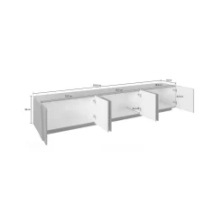Base TV cemento 244x44x46h cm 6 ante e 1 cassetto - Aemilor