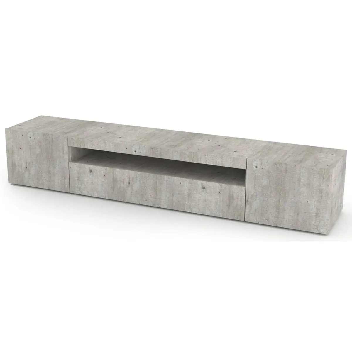 Mobili Porta Tv|Salotto > Dmora Base TV cemento 200x40x37h cm 3 ante in legno - Amore Grigio Cemento