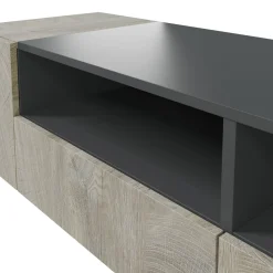 Mobili Porta Tv|Salotto > Dmora Base TV rovere 138x42x36h cm 4 ante - Ebe Marrone Rovere