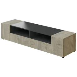 Mobili Porta Tv|Salotto > Dmora Base TV rovere 138x42x36h cm 4 ante - Ebe Marrone Rovere