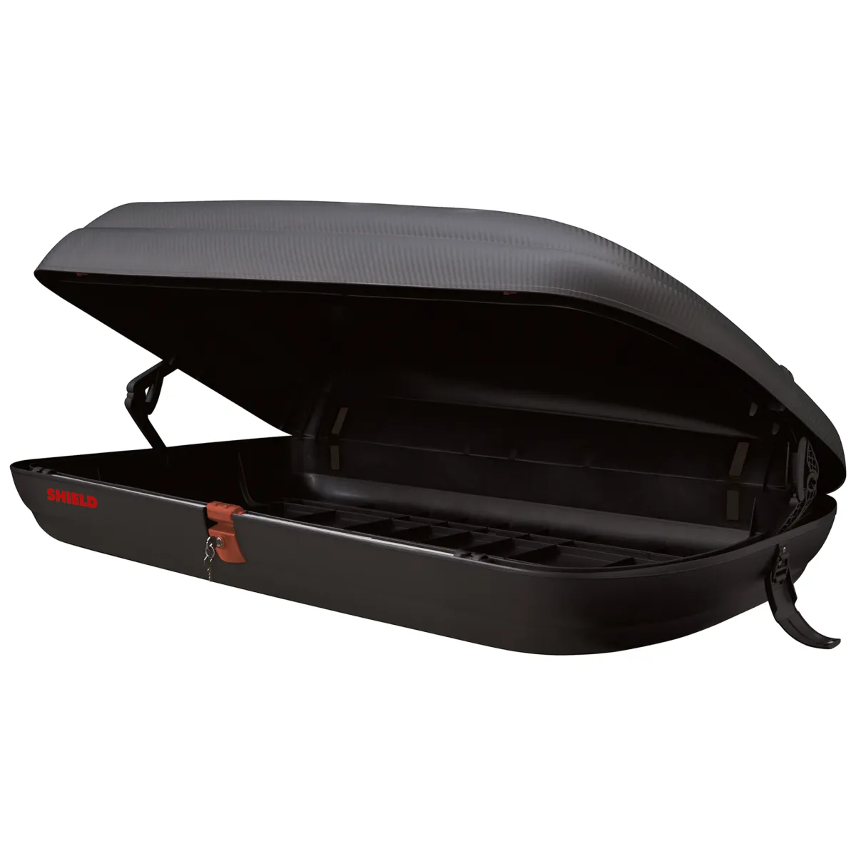 Bauli > Dmora Baule Auto Finitura Effetto Carbonio Capacità 250 l, 55 kg, Apertura a Ribalta Made in Italy - Chivin Nero