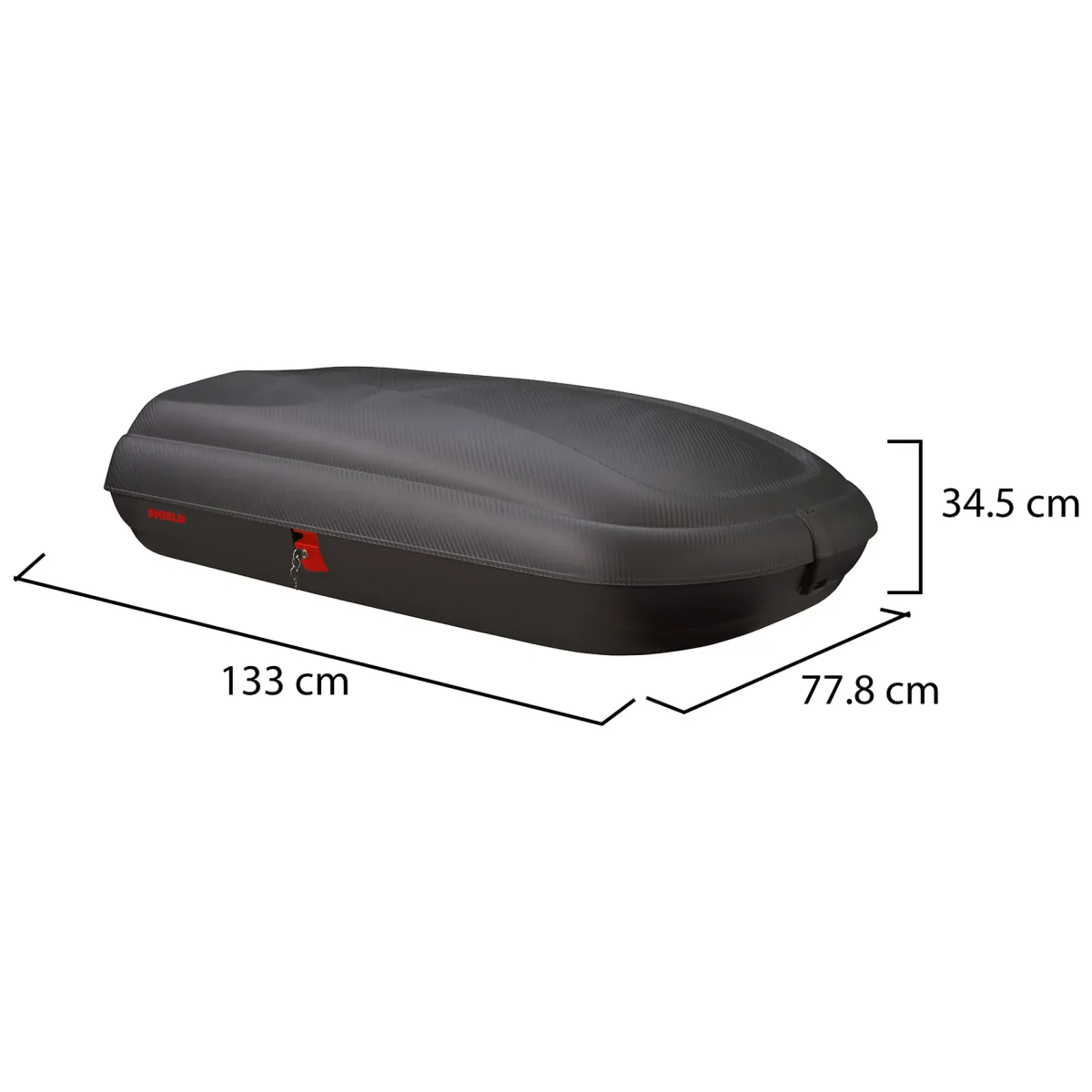 Bauli > Dmora Baule Auto Finitura Effetto Carbonio Capacità 250 l, 55 kg, Apertura a Ribalta Made in Italy - Chivin Nero