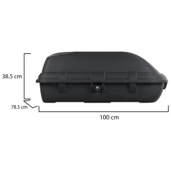 Baule Auto Nero Finitura Effetto Carbonio Capacità 270 l, 55 kg, Apertura Doppia Apertura Laterale Made in Italy - Copora