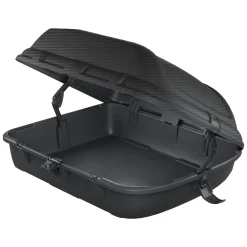Baule Auto Nero Finitura Effetto Carbonio Capacità 270 l, 55 kg, Apertura Doppia Apertura Laterale Made in Italy - Copora