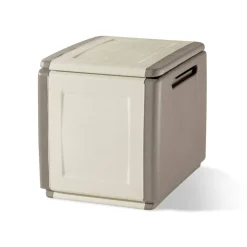 Baule da esterno piccolo 54x53x57h cm beige e marrone - Azziuro