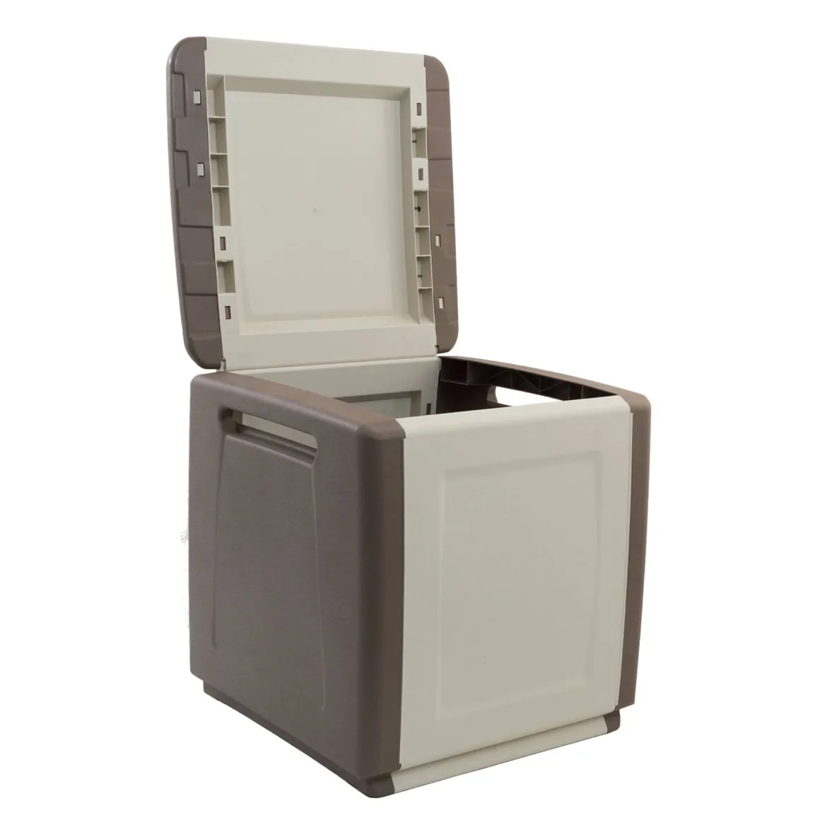 Baule da esterno piccolo 54x53x57h cm beige e marrone - Azziuro