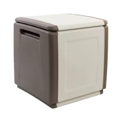 Baule da esterno piccolo 54x53x57h cm beige e marrone - Azziuro