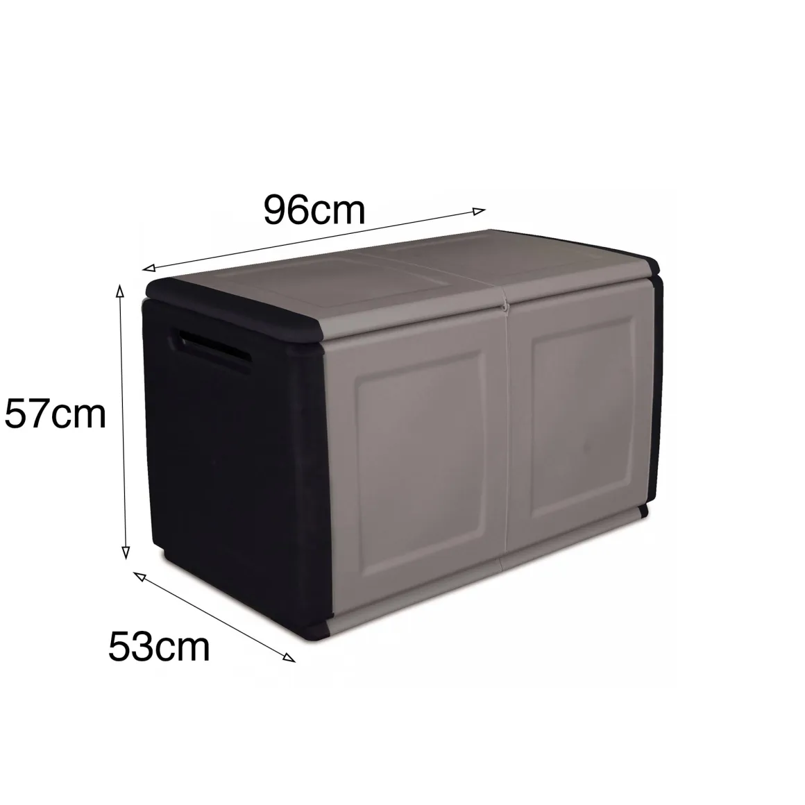 Baule da garage in plastica 96x53x57h cm grigio chiaro e nero - Andra