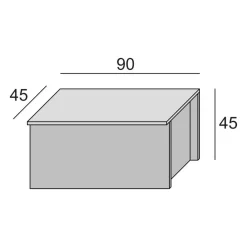 Baule moderno legno 90x45x45h cm bianco e cemento - Ayusnay