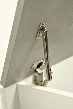 Baule moderno legno 90x45x45h cm bianco e cemento - Ayusnay