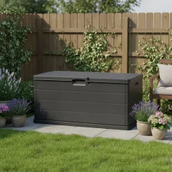 Bauli > Dmora Baule Capienza 340 l Chiusura a Ribalta 118x59x57h cm, Made in Italy - Creola Nero Antracite