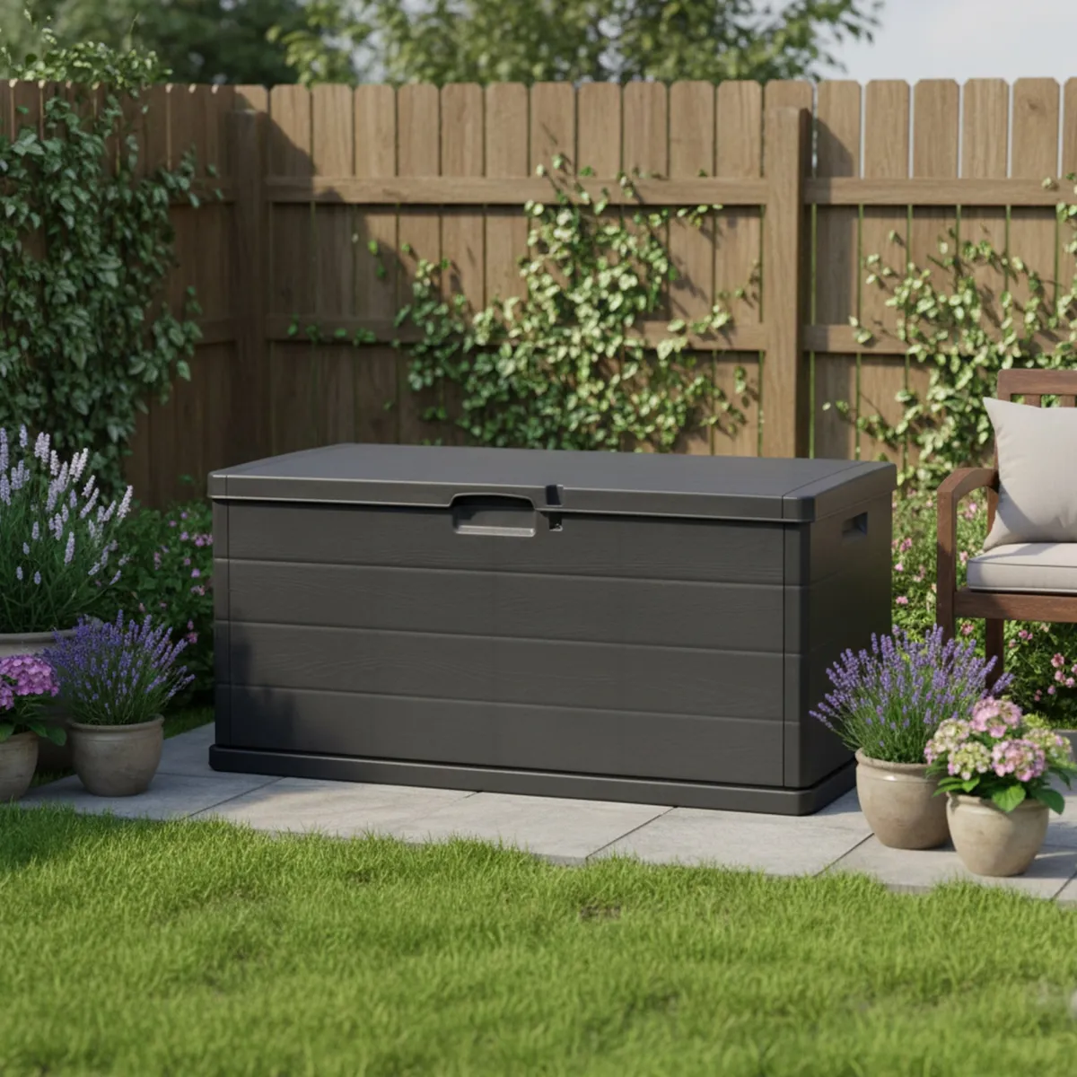 Bauli > Dmora Baule Capienza 340 l Chiusura a Ribalta 118x59x57h cm, Made in Italy - Creola Nero Antracite