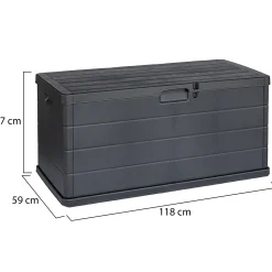 Bauli > Dmora Baule Capienza 340 l Chiusura a Ribalta 118x59x57h cm, Made in Italy - Creola Nero Antracite
