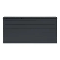 Bauli > Dmora Baule Resistente ai Raggi uv Impermeabile Capacità 350 l Chiusura Lucchetto 118.5x52x56.8h cm, Materiale Piano in Plastica - Nurri Nero Antracite
