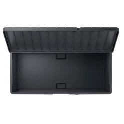 Bauli > Dmora Baule Resistente ai Raggi uv Impermeabile Capacità 350 l Chiusura Lucchetto 118.5x52x56.8h cm, Materiale Piano in Plastica - Nurri Nero Antracite
