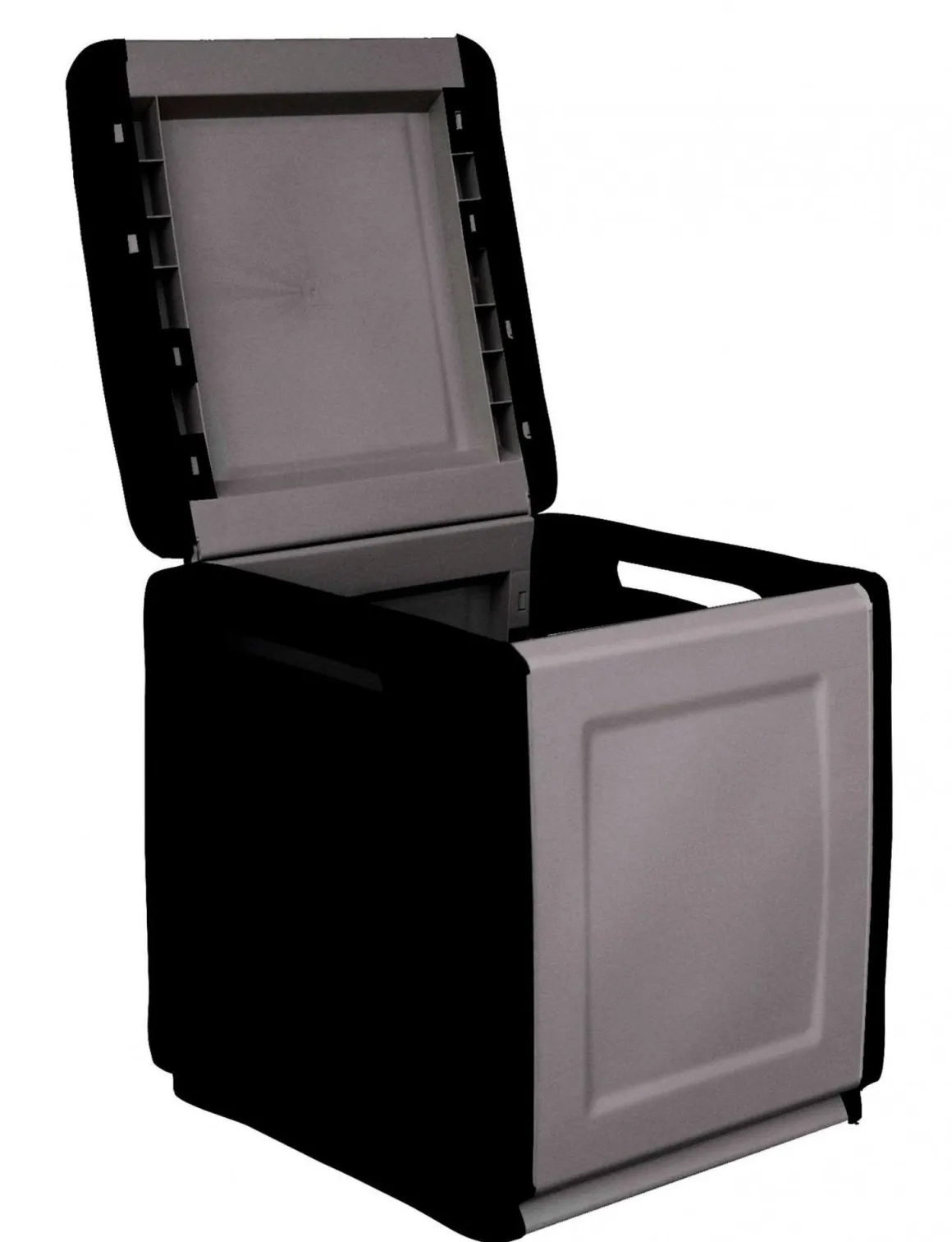 Bauletto da esterno quadrato 54x53x57h cm grigio chiaro e nero - Azziuro
