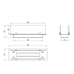 Accessori Riscaldamento > Dmora Bruciatore Affile, 65x65 h21 cm, Nero e Argento Argento, Nero