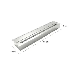 Bruciatore Argento Combustibile Bioetanolo Ecoflame Installazione Incasso, Adatto per Camino - Natta