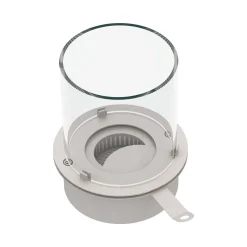 Bruciatore Arola, 30x30 h36 cm, Grigio e Trasparente
