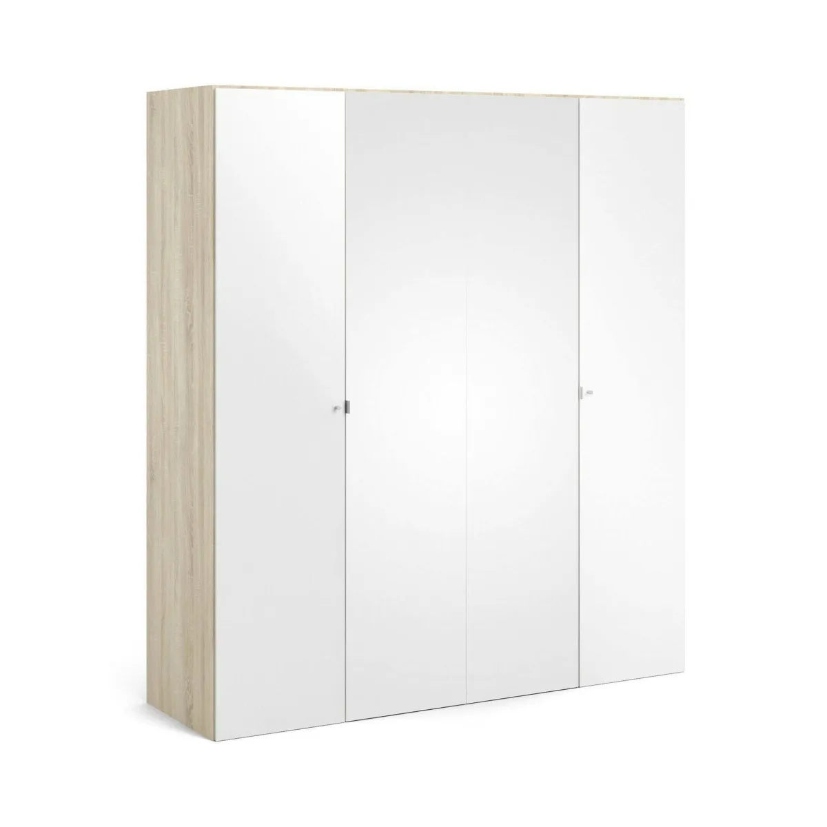 Altri Guardaroba > Dmora Cabina armadio 4 ante quercia e bianca lucida 195x218h cm - Keila Bianco Lucido, Marrone Quercia
