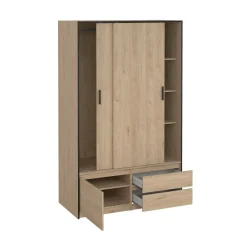 Altri Guardaroba > Dmora Cabina armadio 3 ante rovere 121x200h cm - Bedollo Marrone Rovere