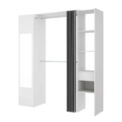 Altri Guardaroba|Camera Da Letto > Dmora Cabina armadio classica bianca e rovere 196x187h cm - Ary Marrone, Bianco Rovere