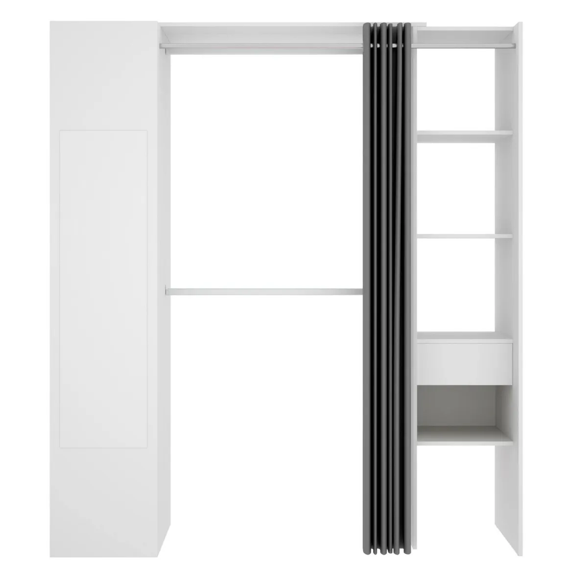 Cabina armadio classica bianca e antracite 177x205h cm - Aru