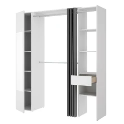 Cabina armadio classica bianca e antracite 177x205h cm - Aru