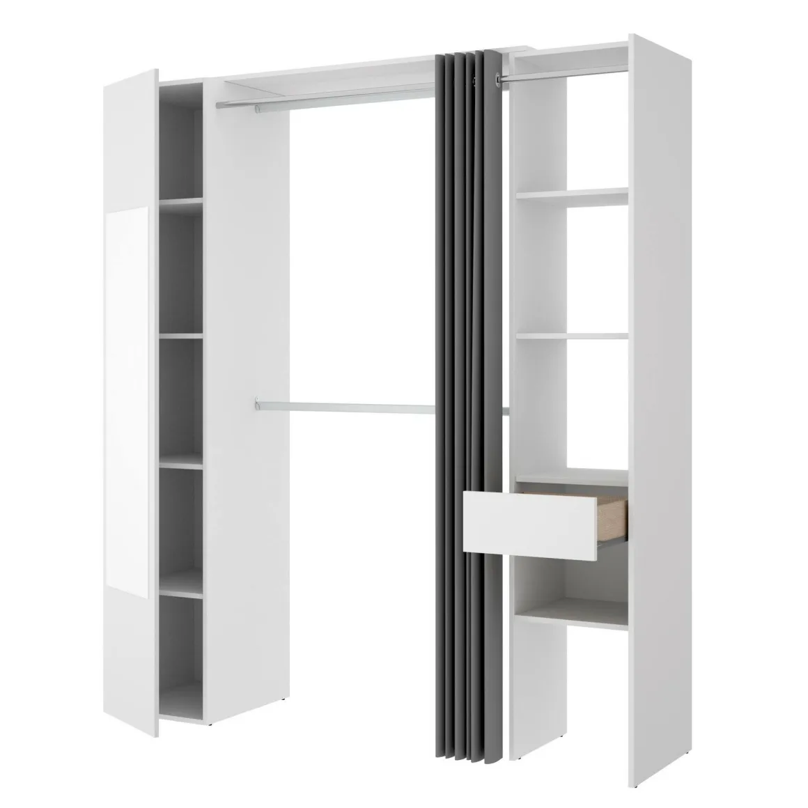 Cabina armadio classica bianca e antracite 177x205h cm - Aru