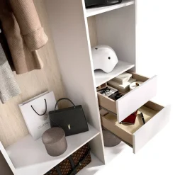Cabina armadio classica bianca e rovere 98x205h cm - Maon