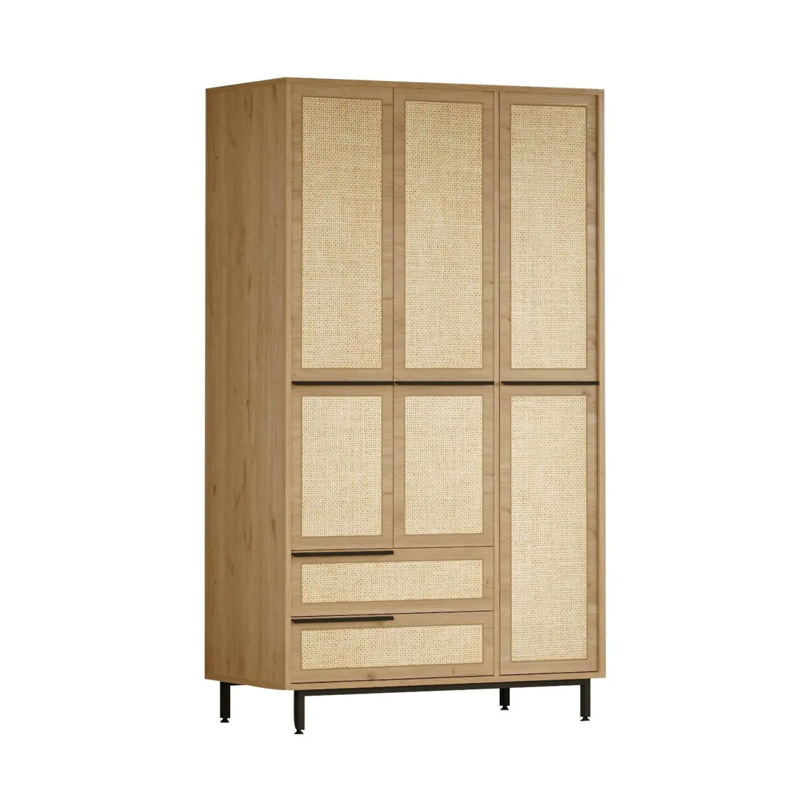 Cabina armadio con appendiabiti noce e quercia 112x196h cm - Nangka