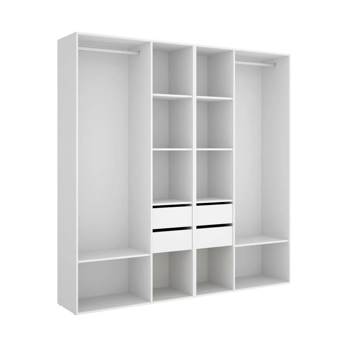 Cabina armadio con cassetti bianca e rovere 196x205h cm - Mala