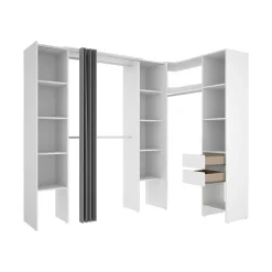 Altri Guardaroba > Dmora Cabina armadio con ripiani regolabili bianca 234x205h cm - Dindo Bianco