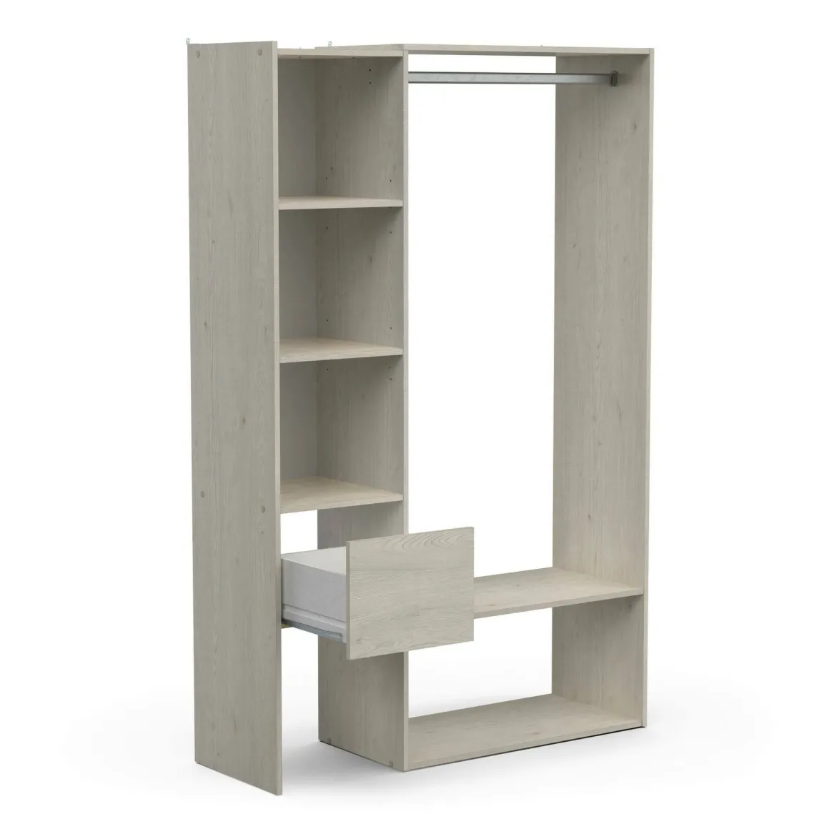 Cabina armadio con ripiani regolabili rovere 119x183h cm - Tsuruhime