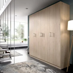 Altri Guardaroba > Dmora Cabina armadio con ripiani regolabili rovere 214x205h cm - Pali Marrone Rovere