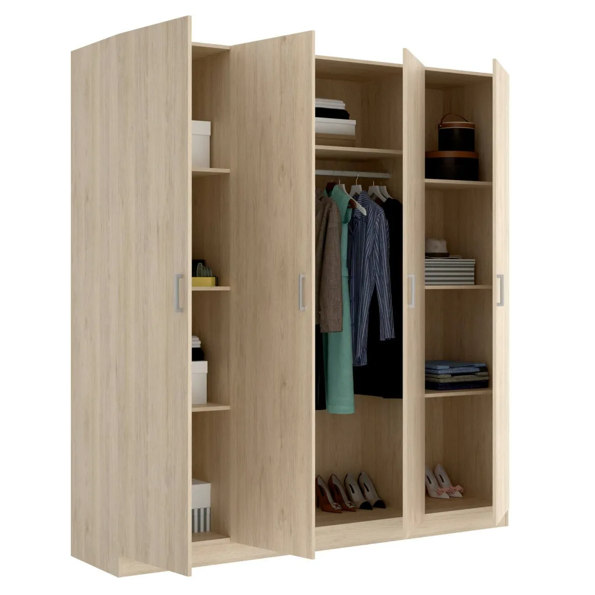 Cabina armadio con ripiani regolabili rovere 200x215h cm - Persefone