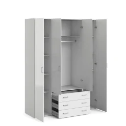 Altri Guardaroba > Dmora Cabina armadio in legno bianca lucida 154x200h cm - Amoruccio Bianco Lucido