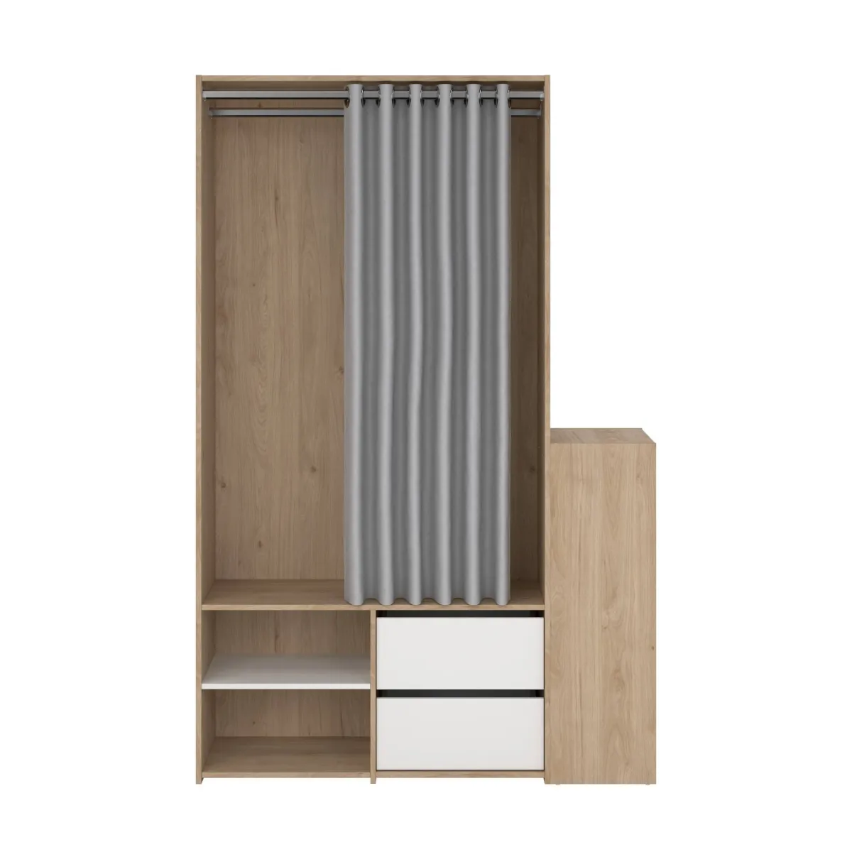 Altri Guardaroba > Dmora Cabina armadio in legno rovere e bianca 127x197h cm - Amaranto Bianco, Marrone Rovere