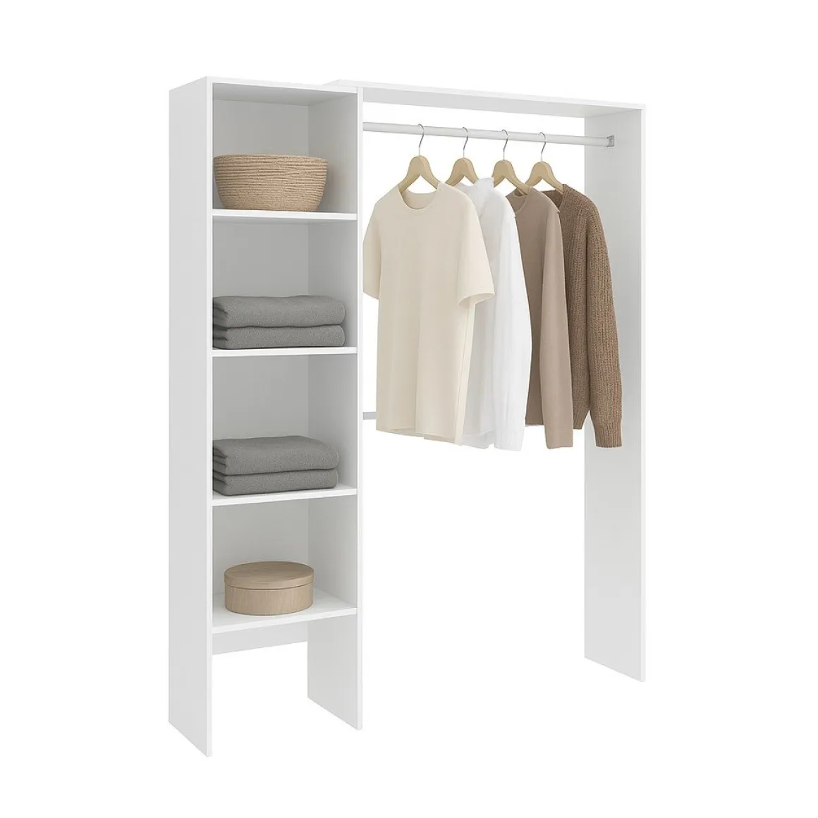 Cabina armadio 4 ripiani bianca 140x187h cm - Acquata