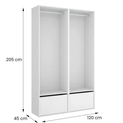 Cabine Armadio|Altri Guardaroba > Dmora Cabina armadio salvaspazio bianca e rovere 120x205h cm - Pewa Marrone, Bianco Rovere