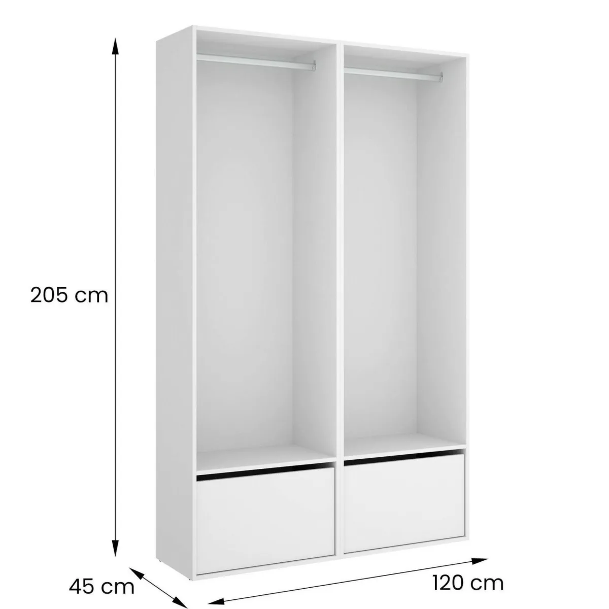 Cabine Armadio|Altri Guardaroba > Dmora Cabina armadio salvaspazio bianca e rovere 120x205h cm - Pewa Marrone, Bianco Rovere