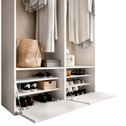 Cabine Armadio|Altri Guardaroba > Dmora Cabina armadio salvaspazio bianca e rovere 120x205h cm - Pewa Marrone, Bianco Rovere