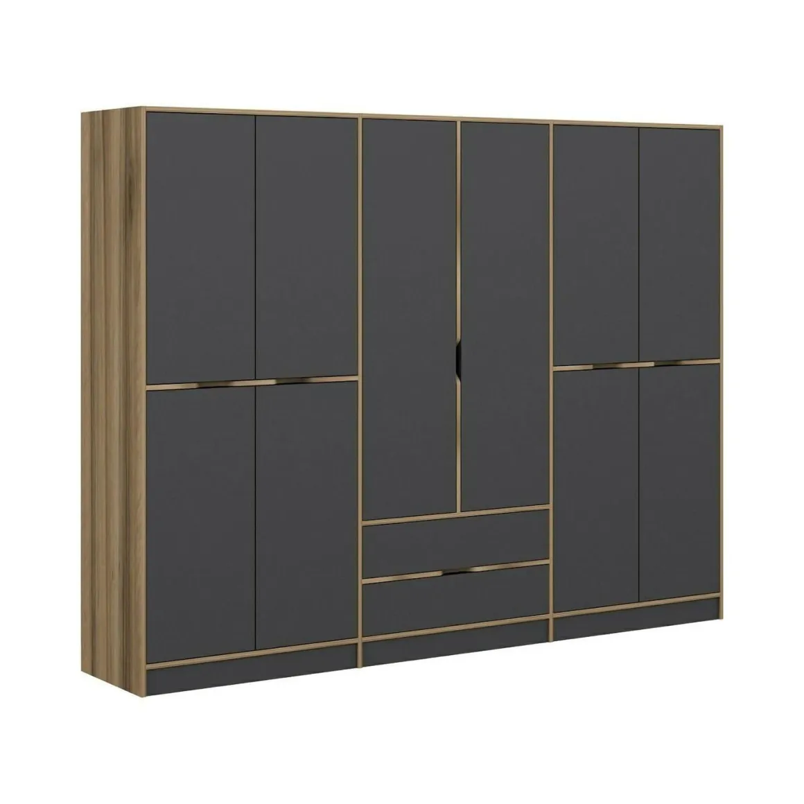 Cabina armadio salvaspazio nera e oro 277x208h cm - Gaspard