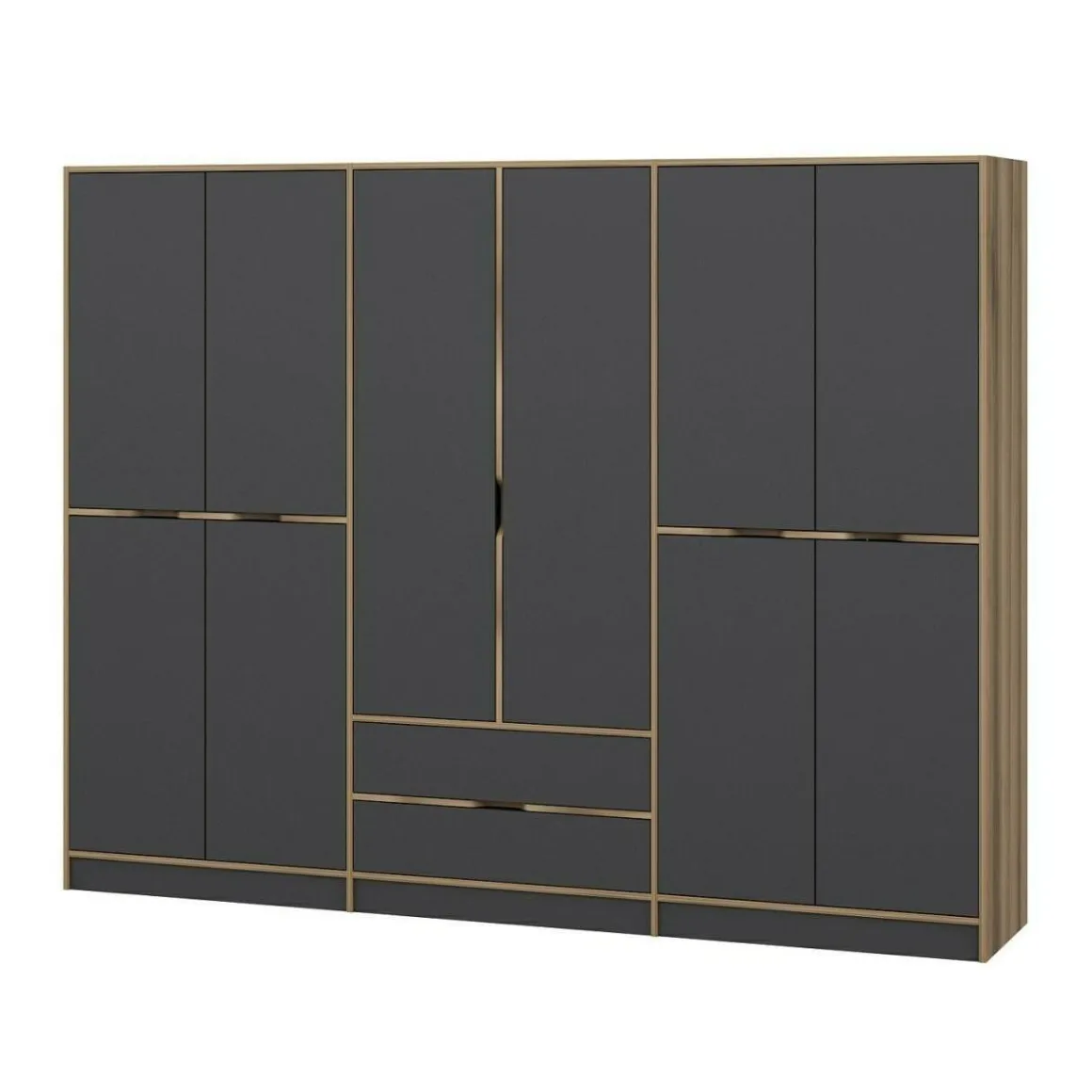 Cabina armadio salvaspazio nera e oro 277x208h cm - Gaspard