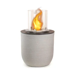 Caminetto a bioetanolo da tavolo 35x35x55h cm grigio chiaro - Agazzano