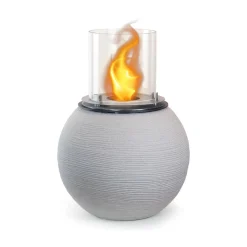 Caminetto a bioetanolo da tavolo 40x40x54h cm grigio chiaro - Alliste